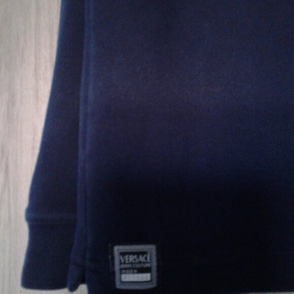 VERSACE MAN SWEATSHIRT SWEATER TOP NAVY BLUE M, MEDIUM, L, LARGE, 10, ITALY 44 - Picture 4 of 7